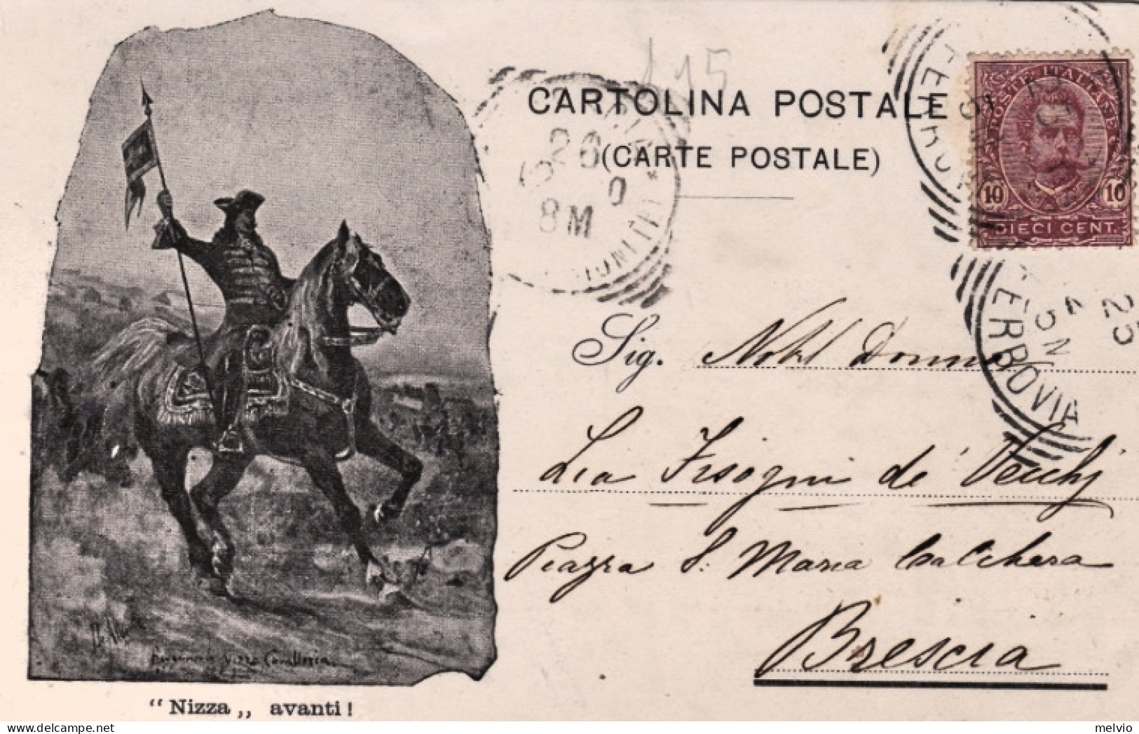 1900-cartolina Reggimentale "Nizza Avanti!" Viaggiata - Patrióticos