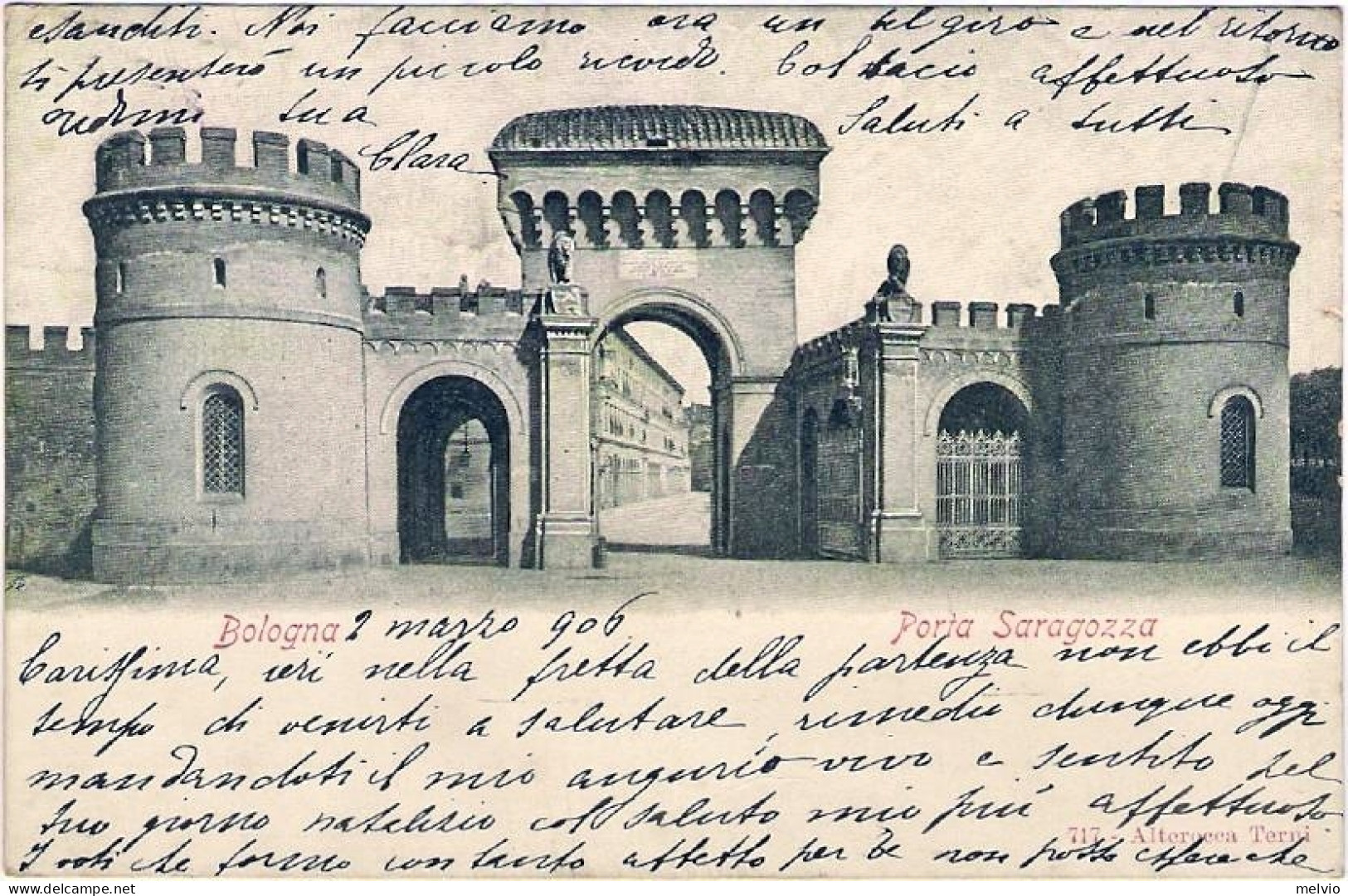 1906-cartolina Di Bologna Porta Saragozza Viaggiata - Bologna