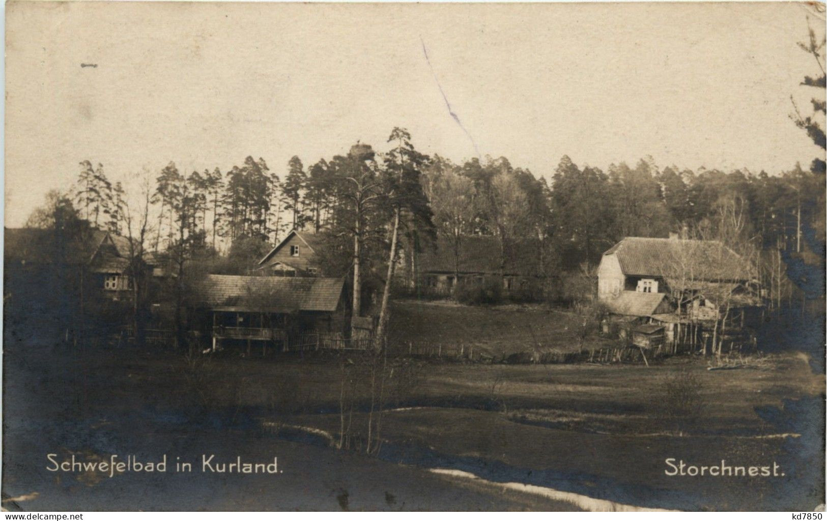 Schwefelbad In Kurland - Storchnest - Feldpost - Letonia