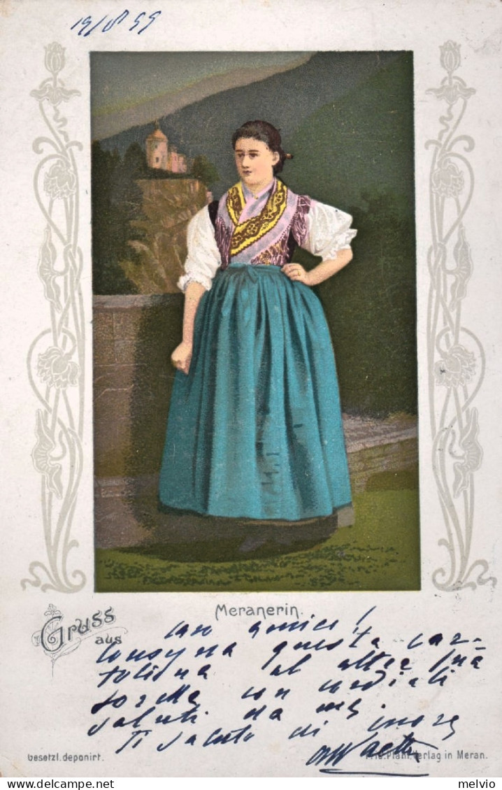 1899-Gruss Meranerin Merano,cartolina Viaggiata - Bolzano (Bozen)