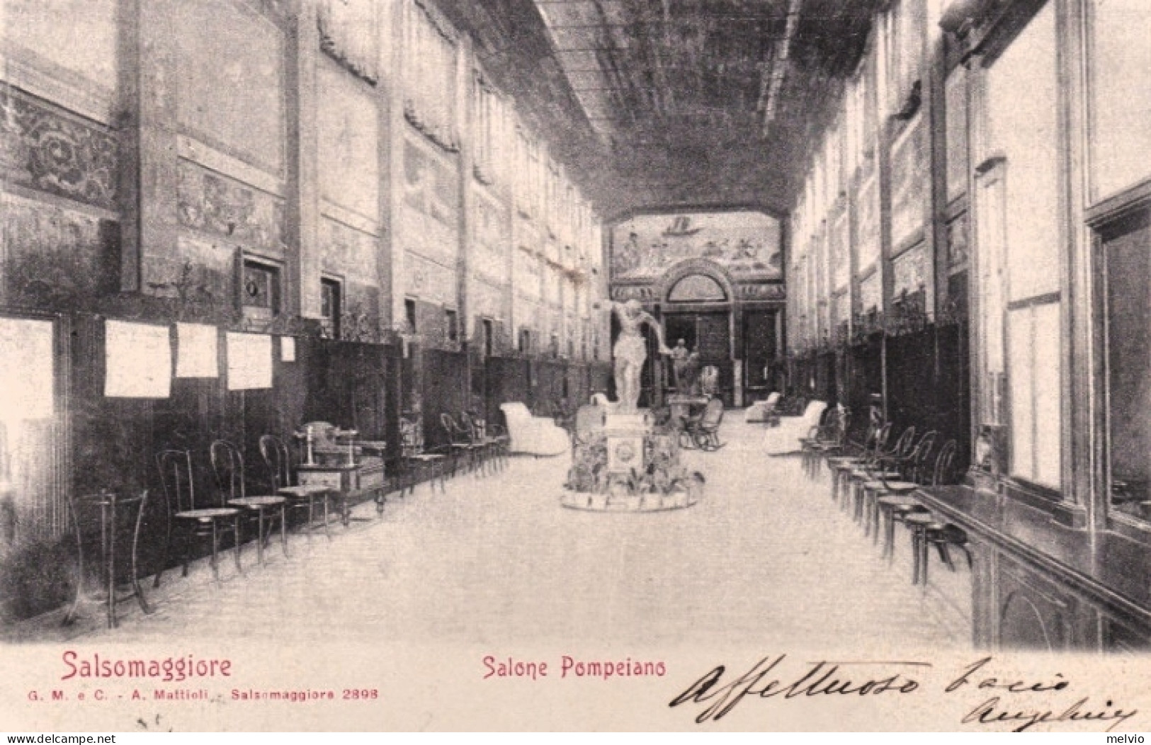 1902-Salsomaggiore Salone Pompeiano, Cartolina Viaggiante - Parma