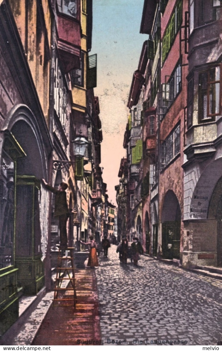 1917-Sud Tirol Bozen Bolzano Die Laubengasse, Cartolina Viaggiata - Bolzano (Bozen)