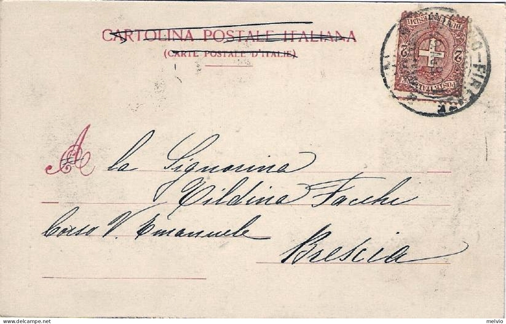 1901-cartolina Salsomaggiore Albergo Dei Bagni Affrancata 2c.Stemma Con Annullo  - Parma