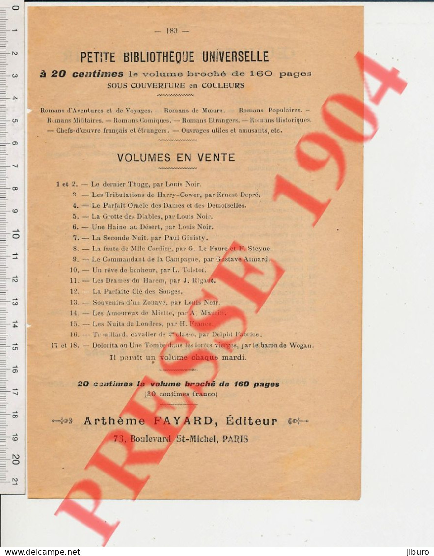 2 Vues 1904 Publicité Pour Les Livres Oeuvres De Louis Noir La Tueuse D'éléphants Les Amazones Au Sahara Etc ... Livre - Ohne Zuordnung