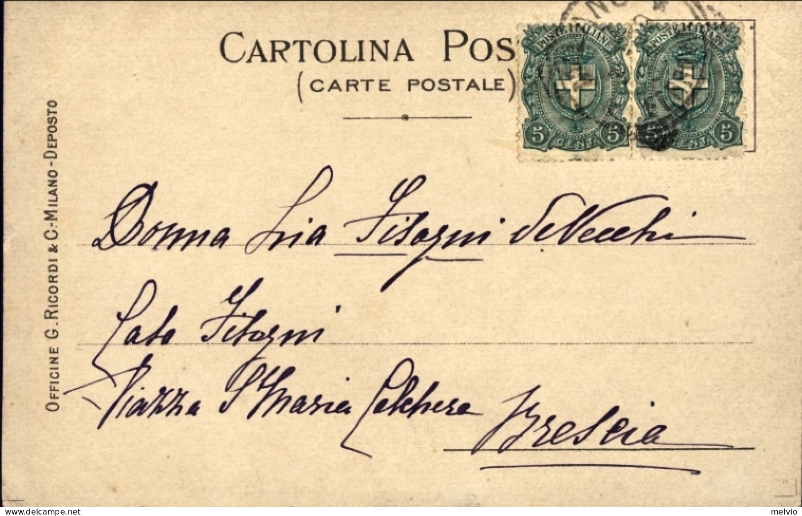 1900-Teatro Alla Scala G. Puccini Tosca, Cartolina Viaggiata - Muziek