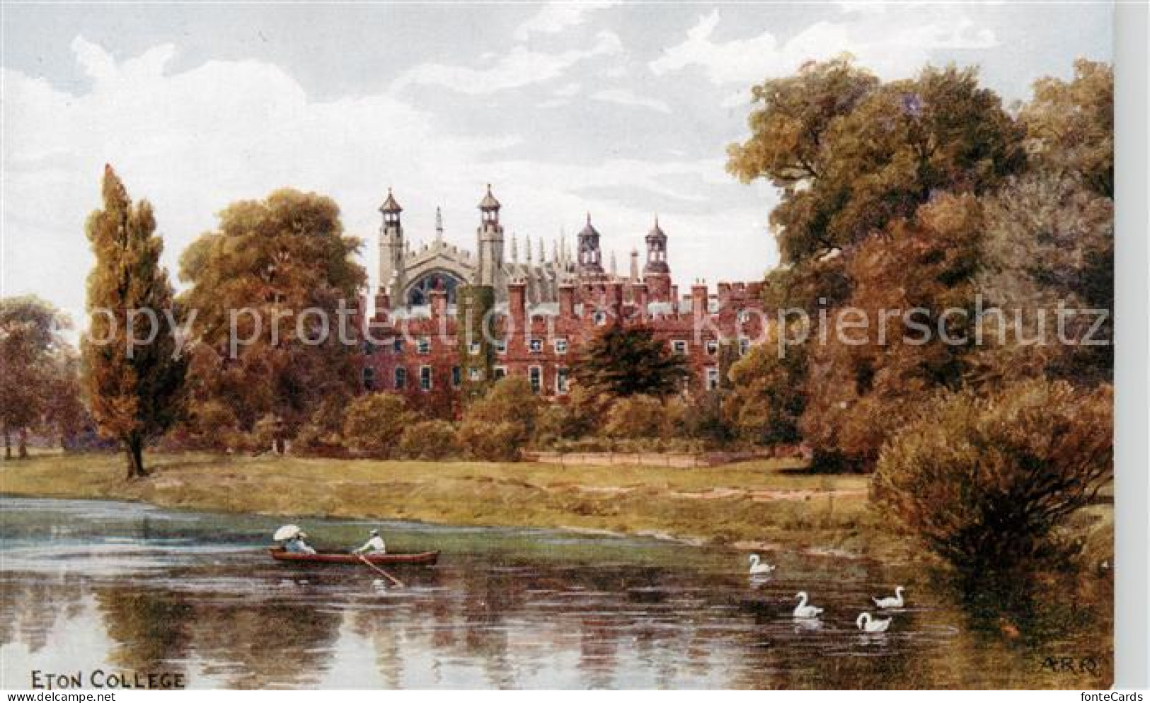 73865612 Eton  Berkshire UK Eton College From An Original Colour Drawing By Quin - Sonstige & Ohne Zuordnung