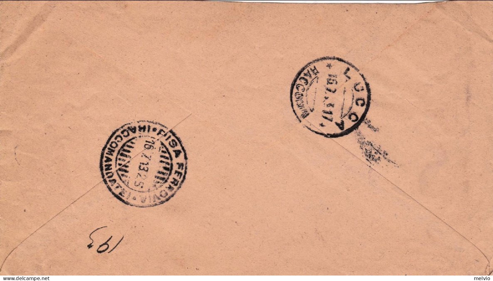 1913-lettera Raccomandata Quasi Intera Affrancata 15c. + 40c. Michetti - Marcophilia