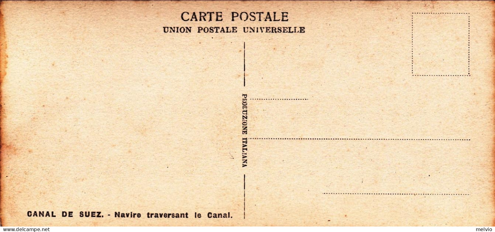 1920ca.-Egitto Mini Cartolina (14x7 Cm.) Foto "Canal De Suez Navire Traversant L - Other & Unclassified