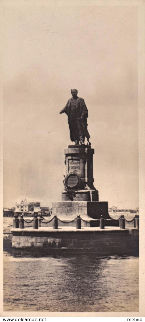 1920ca.-Egitto Mini Cartolina (14x7 Cm.) Foto "Port Said Statue Ferdinand De Les - Altri & Non Classificati