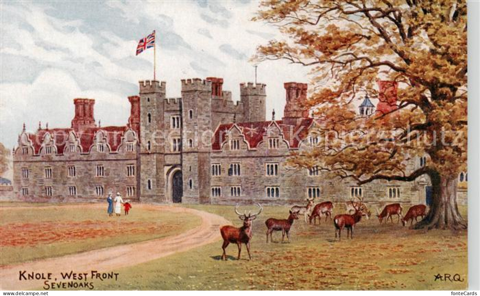 73865602 Sevenoaks  UK Knole House West Front Kuenstlerkarte  - Sonstige & Ohne Zuordnung