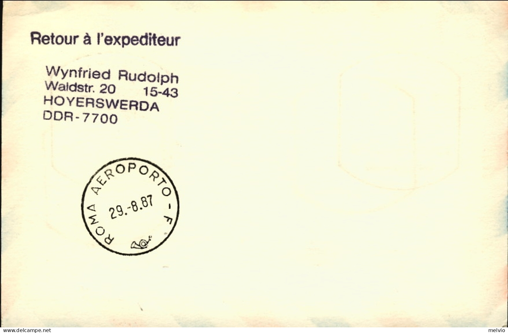 1987-Germania Interflug Sonderflug Zur Wir Der Leichtathleten Berlino Roma Del 2 - Storia Postale