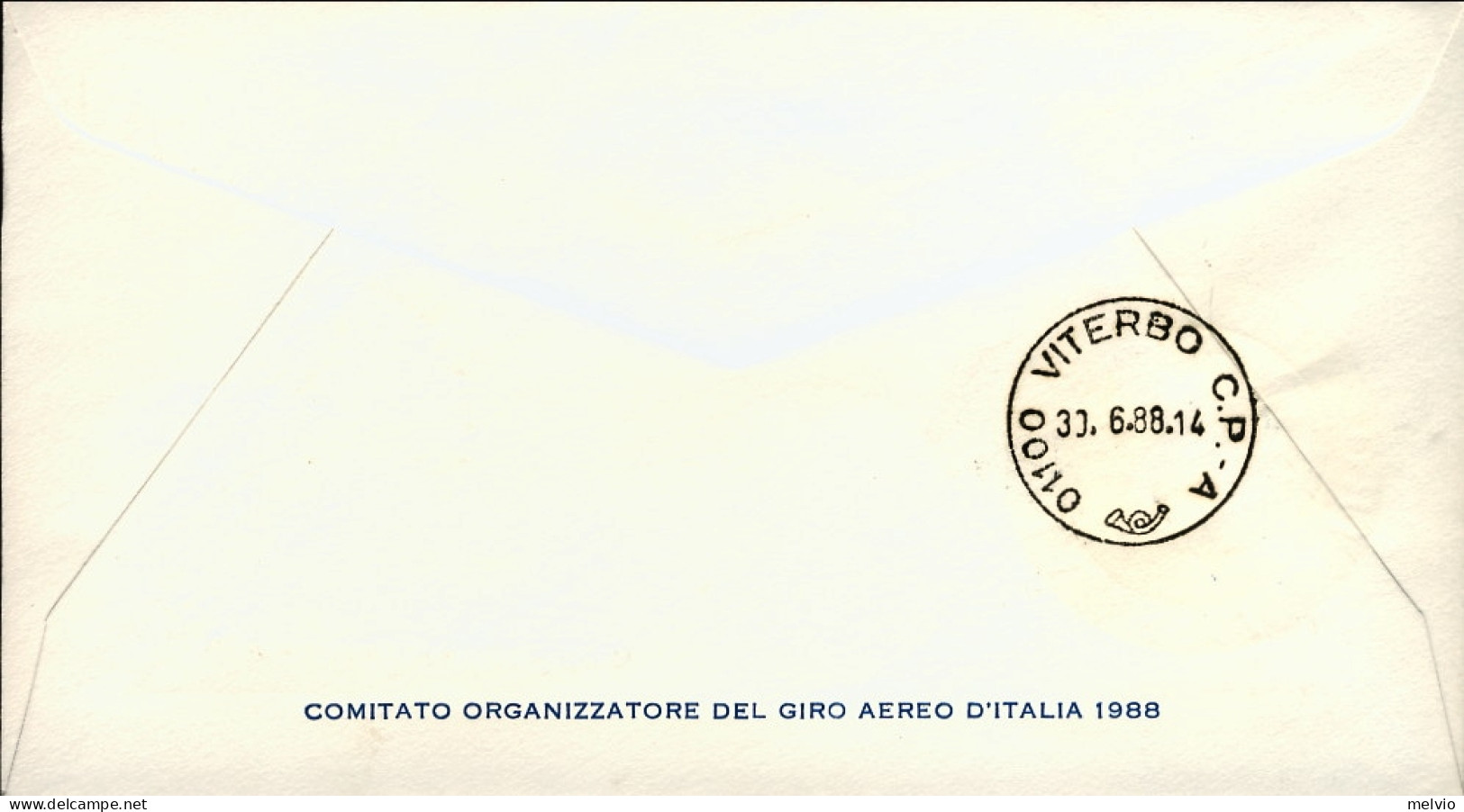 1988-giro Aereo Internazionale D'Italia Locarno Viterbo - Correo Aéreo