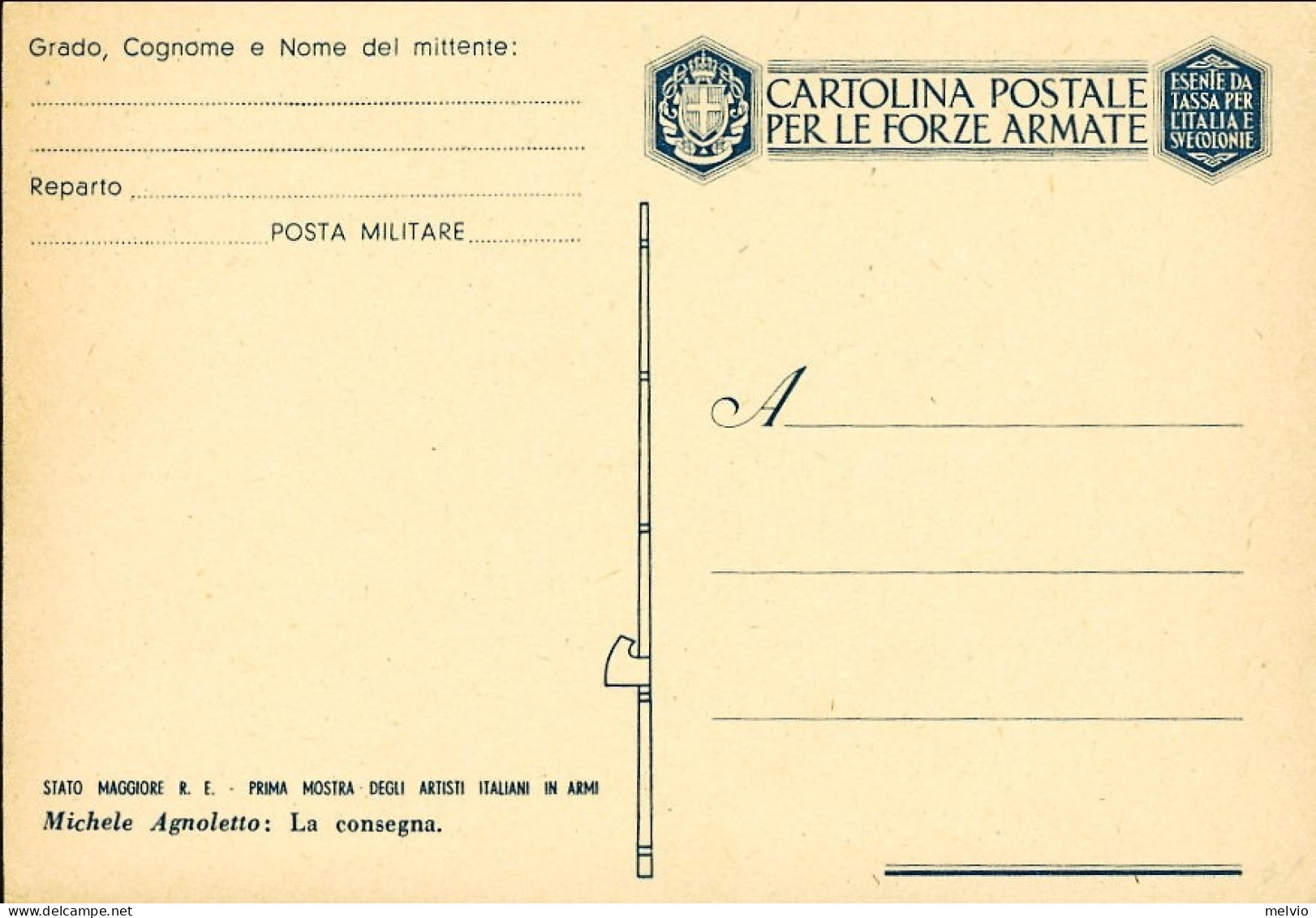 1943-intero Postale Per Le Forze Armate Nuova Della Serie Mostra Degli Artisti I - Marcophilia