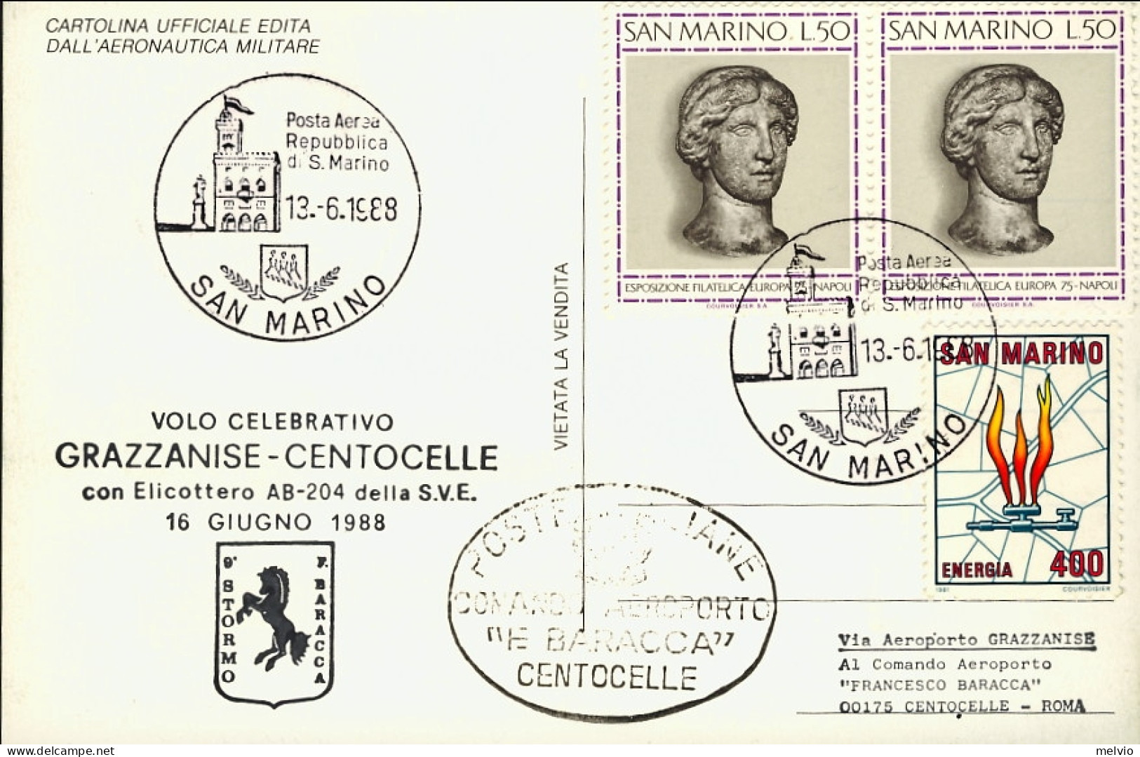 San Marino-1988 Cartolina Centenario Della Nascita Di Francesco Baracca Volo Cel - Airmail