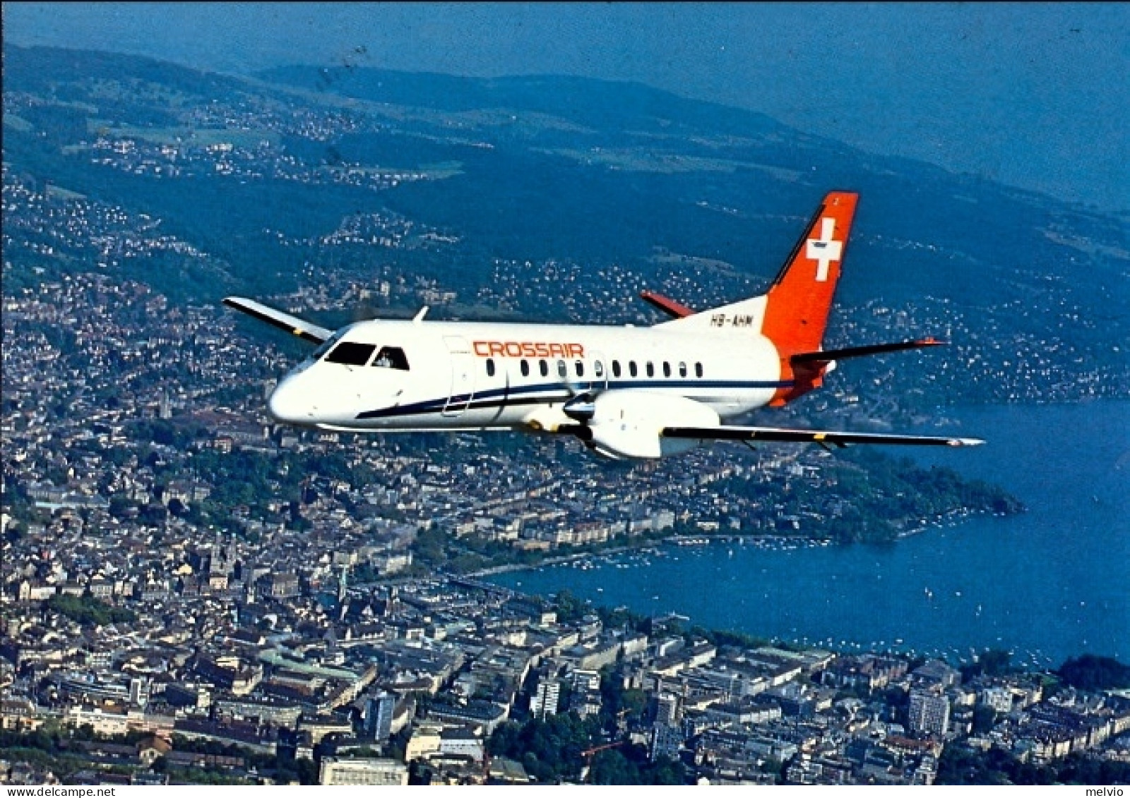 1989-cartolina Illustrata Saab Cityliner I^volo Crossair Roma Lugano Del 30 Otto - Correo Aéreo
