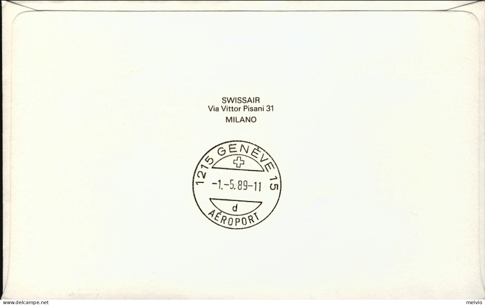 San Marino-1989 I^volo Swissair Bergamo Ginevra Del Primo Maggio - Airmail