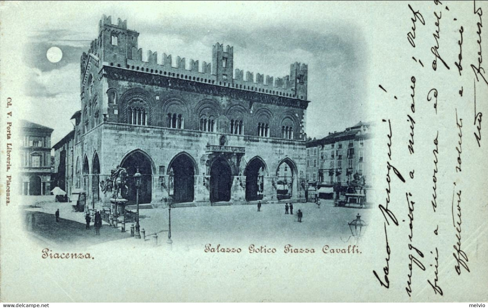 1898-Piacenza Palazzo Gotico Piazza Cavalli,affrancata 10c.Umberto (perfetto!) C - Piacenza
