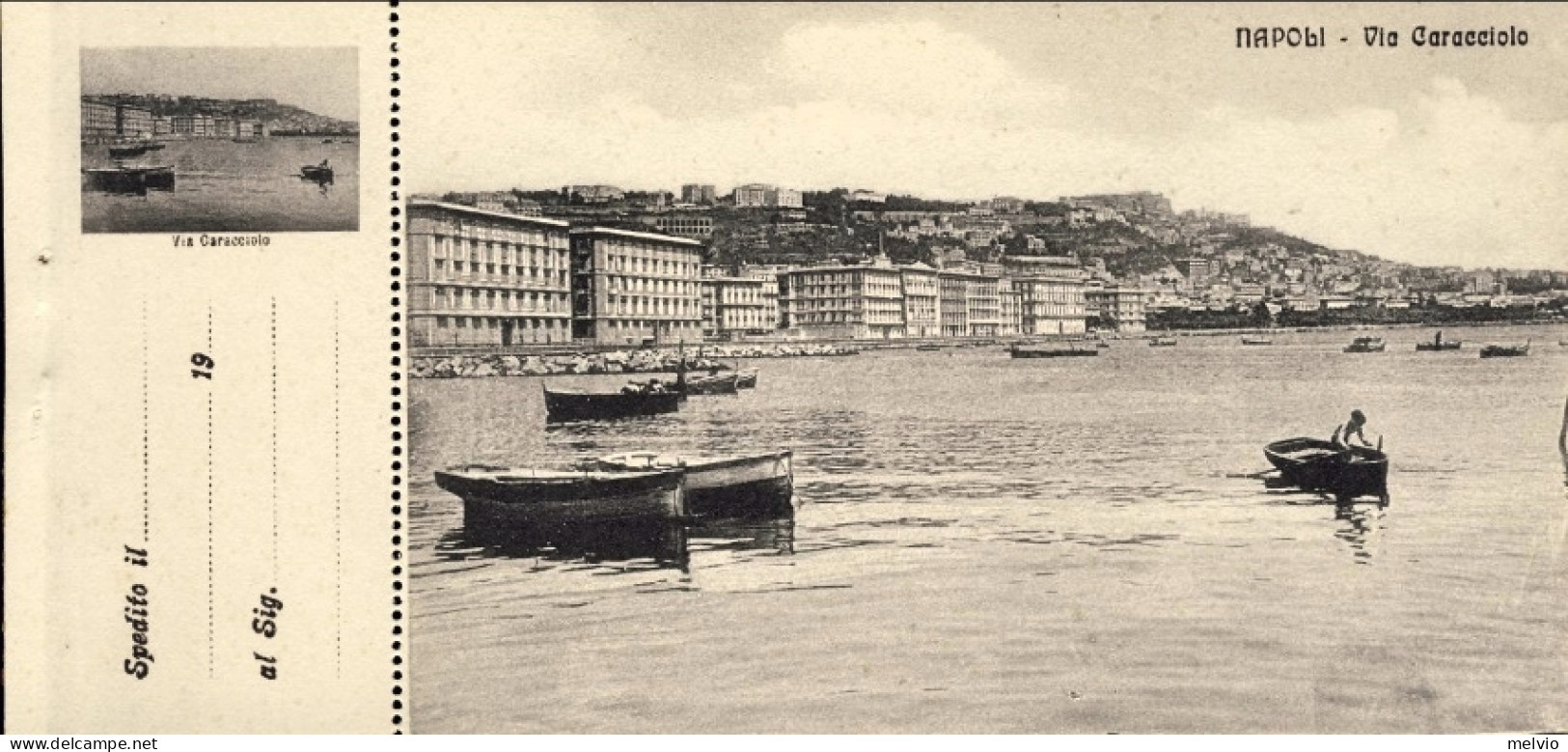 1912-"Napoli-Via Caracciolo" Cartolina Con Appendice Memorandum - Napoli (Naples)