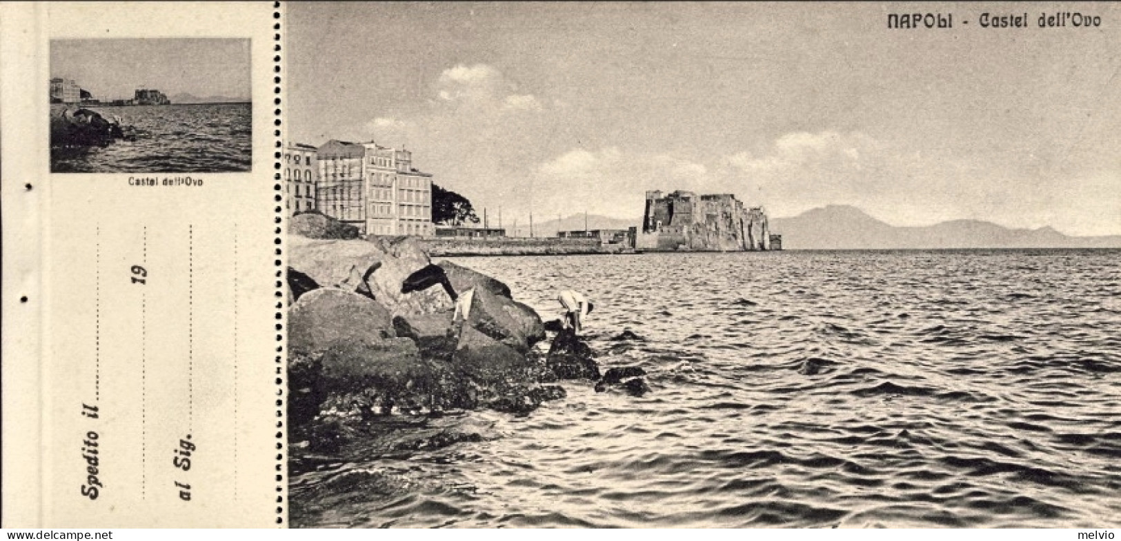 1912-"Napoli-Castel Dell'Ovo" Cartolina Con Appendice Memorandum - Napoli (Naples)