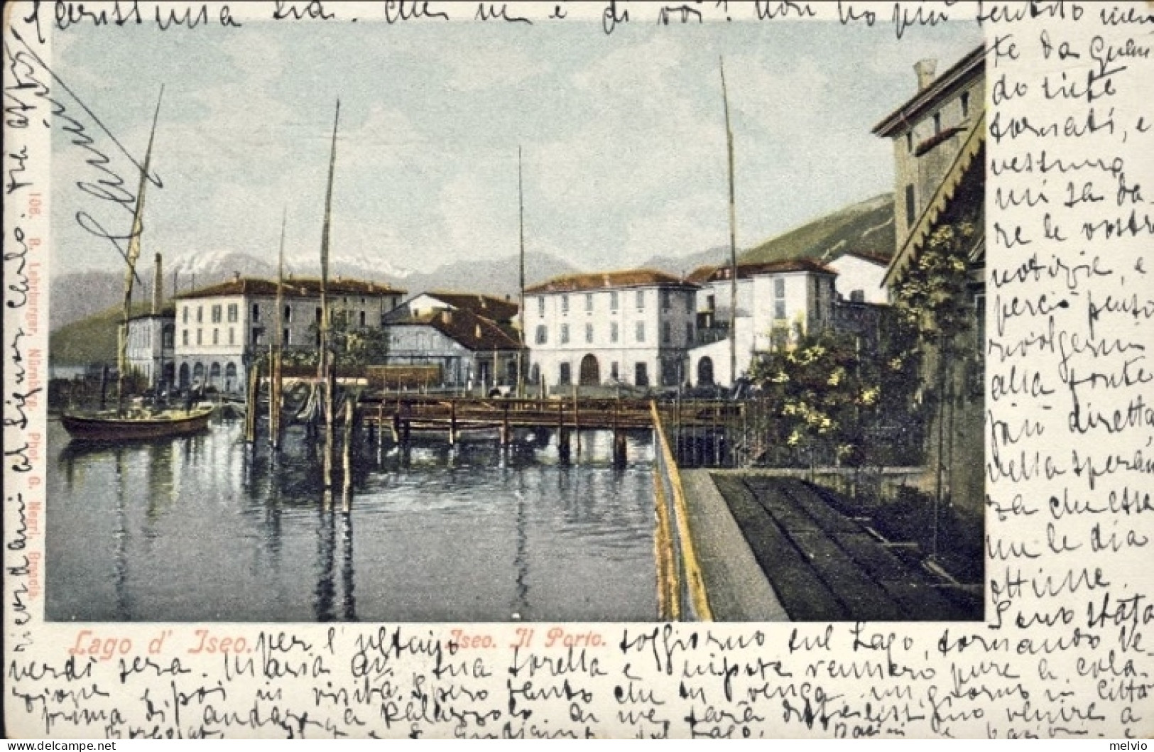 1905-Iseo Il Porto (lago D'Iseo Brescia) Cartolina Viaggiata - Brescia