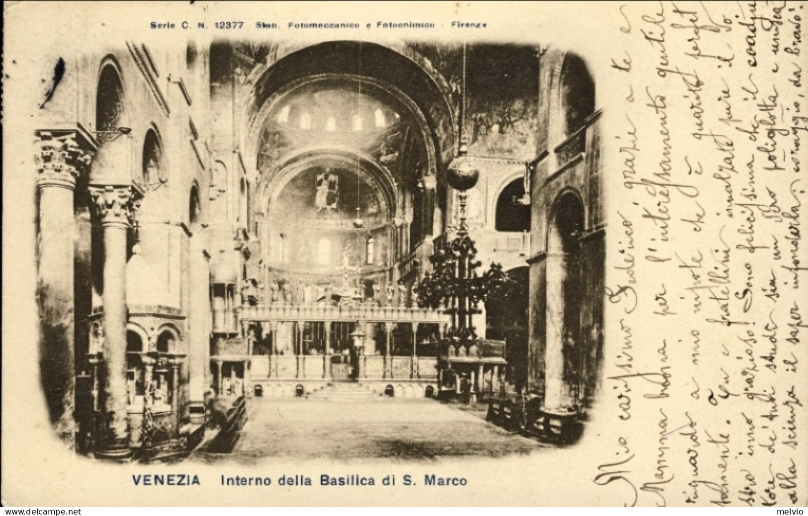 1909-Venezia "interno Della Basilica Di San Marco" - Venezia (Venice)