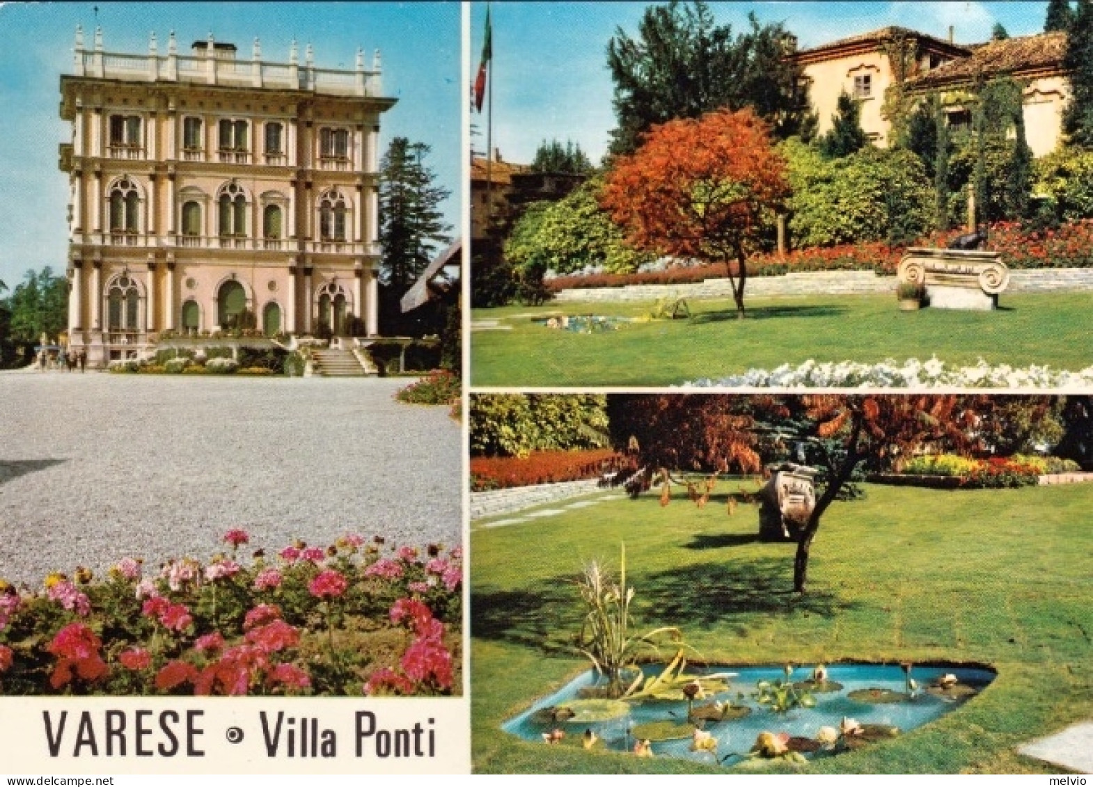 1971-cartolina Illustrata Varese Villa Ponti Posta Con Pallone Aerostatico, Cach - Correo Aéreo