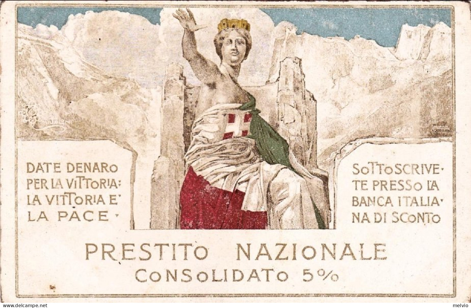 1918-cartolina Patriottica "sottoscrivete Al Prestito-Banca Italiana Di Sconto" - Patrióticos