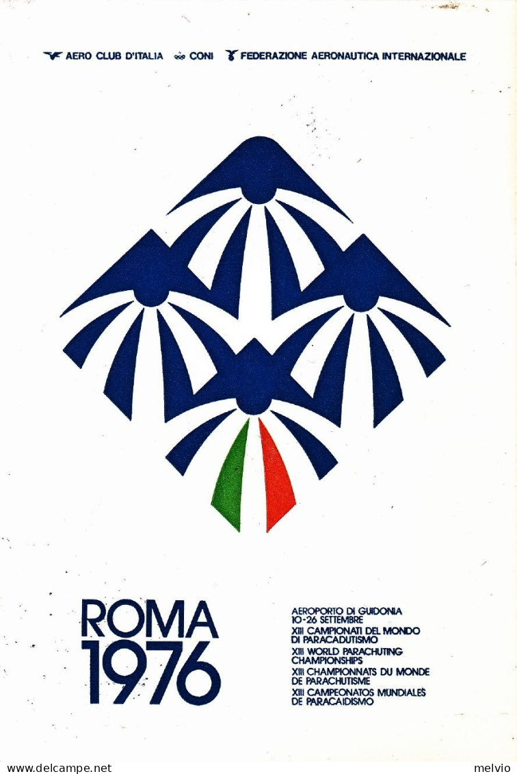 Vaticano-1976 XIII^campionato Mondiale Di Paracadutismo Cachet Posta Aviolanciat - Airmail