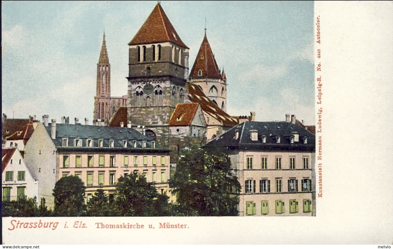 1904-Francia Strassburg I.Els.Thomaskirche U.Munster - 1877-1920: Semi Modern Period