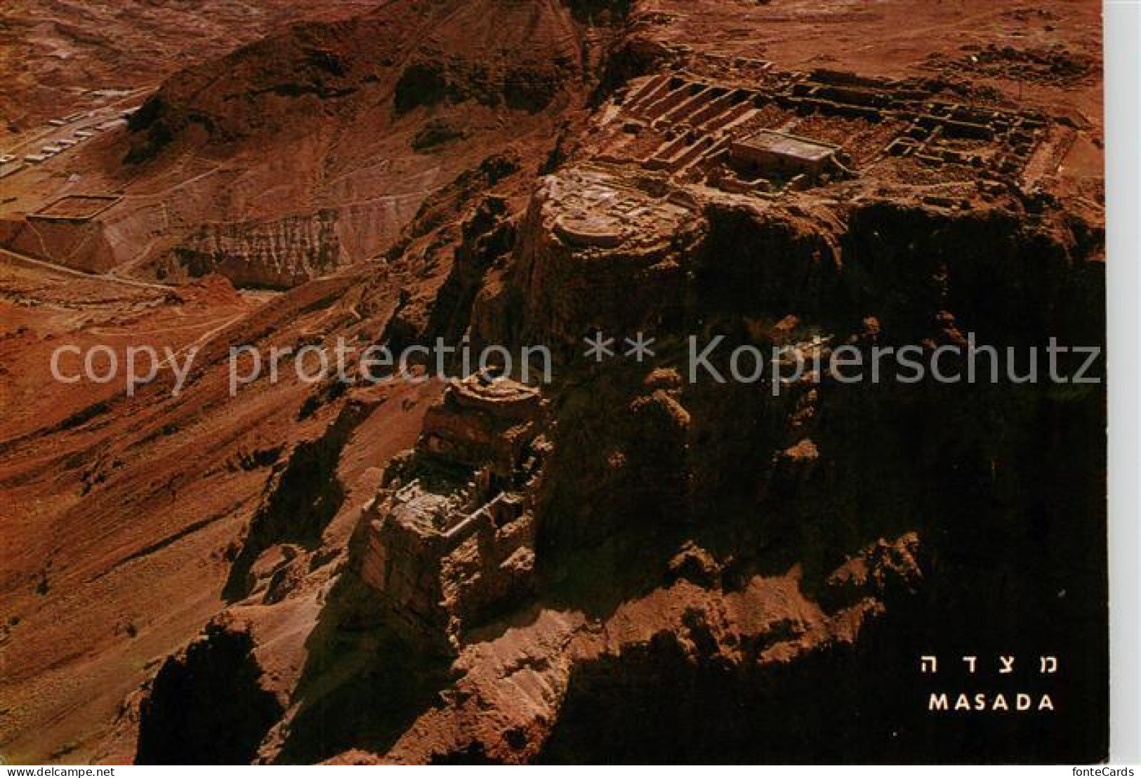 73862178 Masada Israel Ruins Of Fortresse At The Dead Sea Aerial View  - Israël