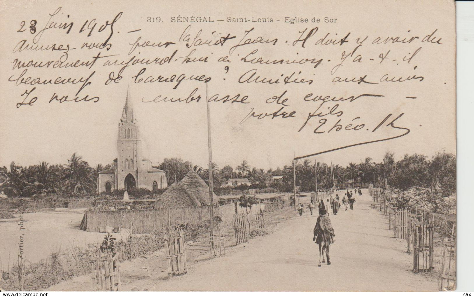 2417-214 Av 1905 N°319 Sénégal St Louis église De Sor  Fortier Photo Dakar  Retrait 11-05 - Senegal