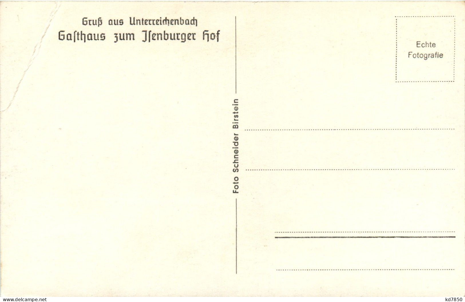 Gruss Aus Unterreichenbach - Gasthaus Zum Isenburger Hof - Calw