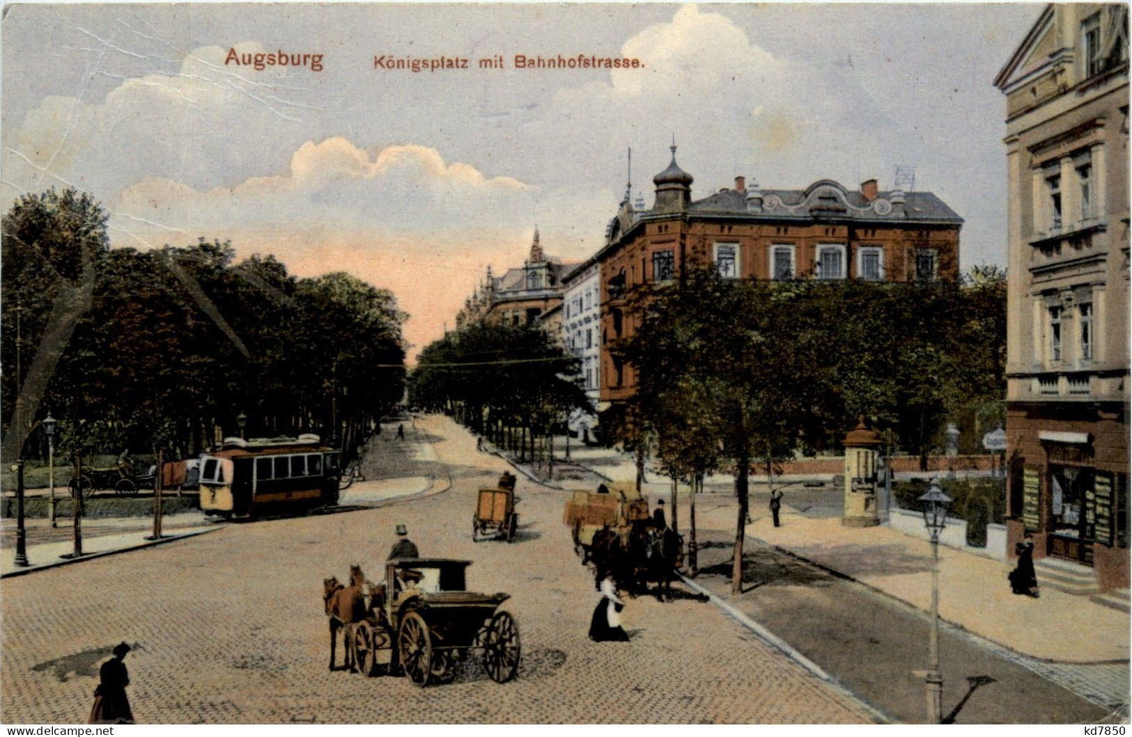 Augsburg - Königplatz Mit Bahnhofstrasse - Augsburg