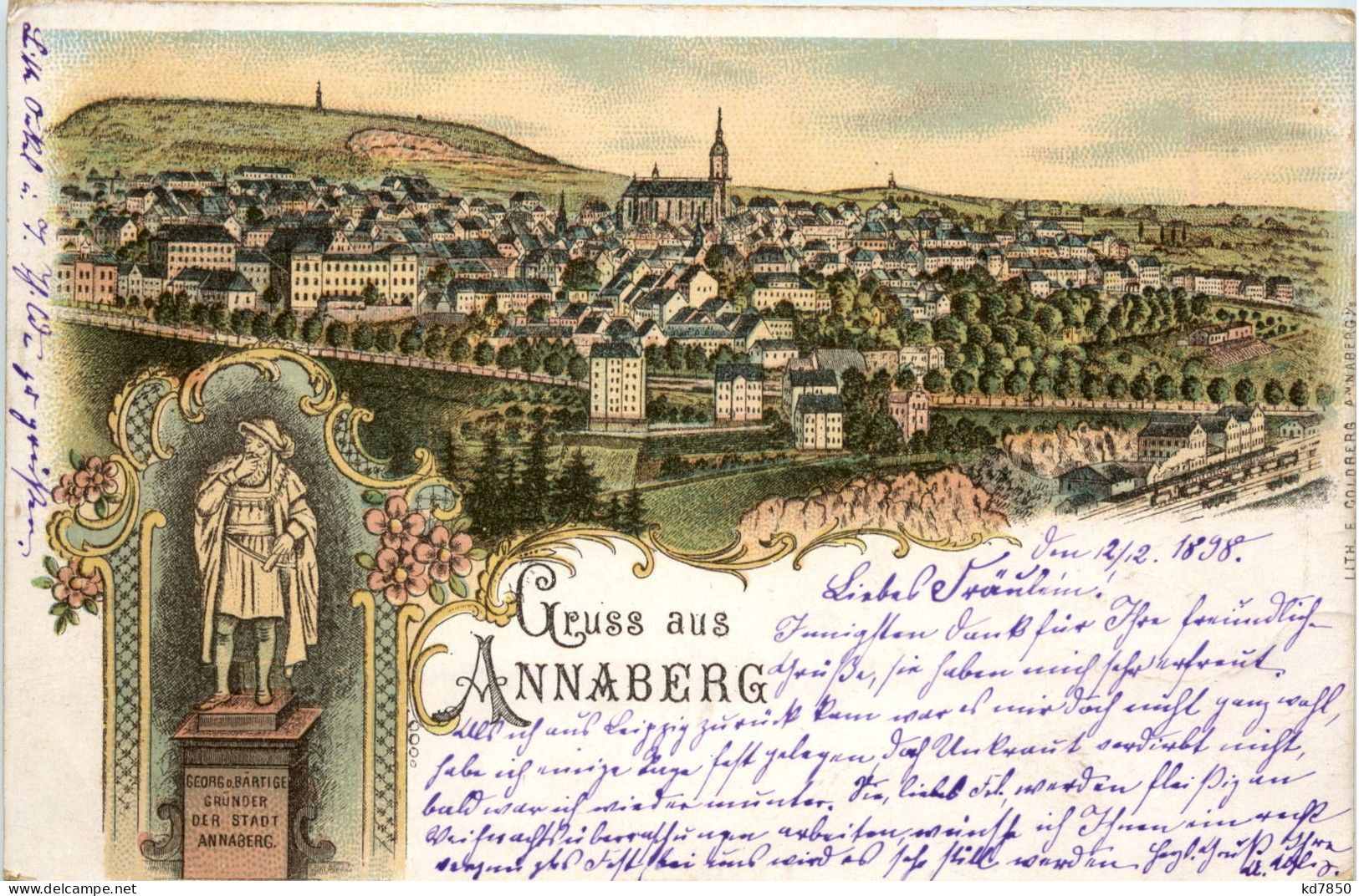 Gruss Aus Annaberg - Litho - Annaberg-Buchholz