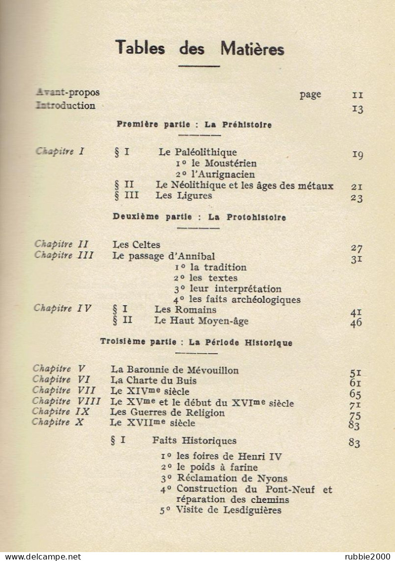 HISTOIRE DU BUIS LES BARONNIES 1956 CLAUDE BERNARD - Rhône-Alpes