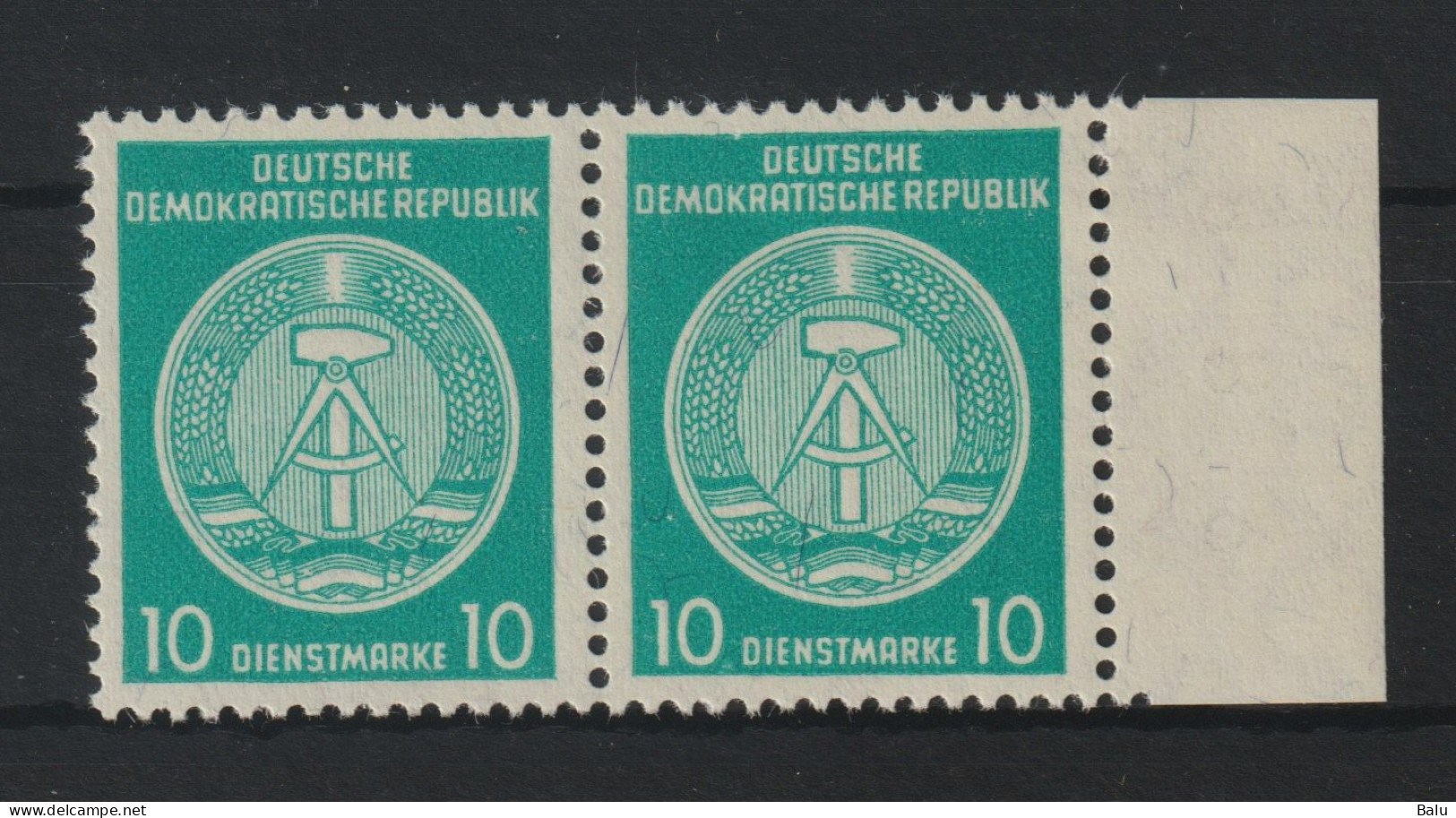 DDR 1957 Dienstmarke Michel Nr. D 35 B PF III, Michel 130,-€, 2 Scans, Plattenfehler - Nuovi