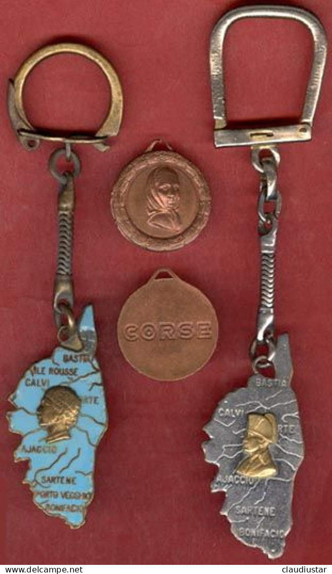 ** PORTE - CLEFS  LA  CORSE  -  NAPOLEON  +  AUTRES ** - Porte-clefs