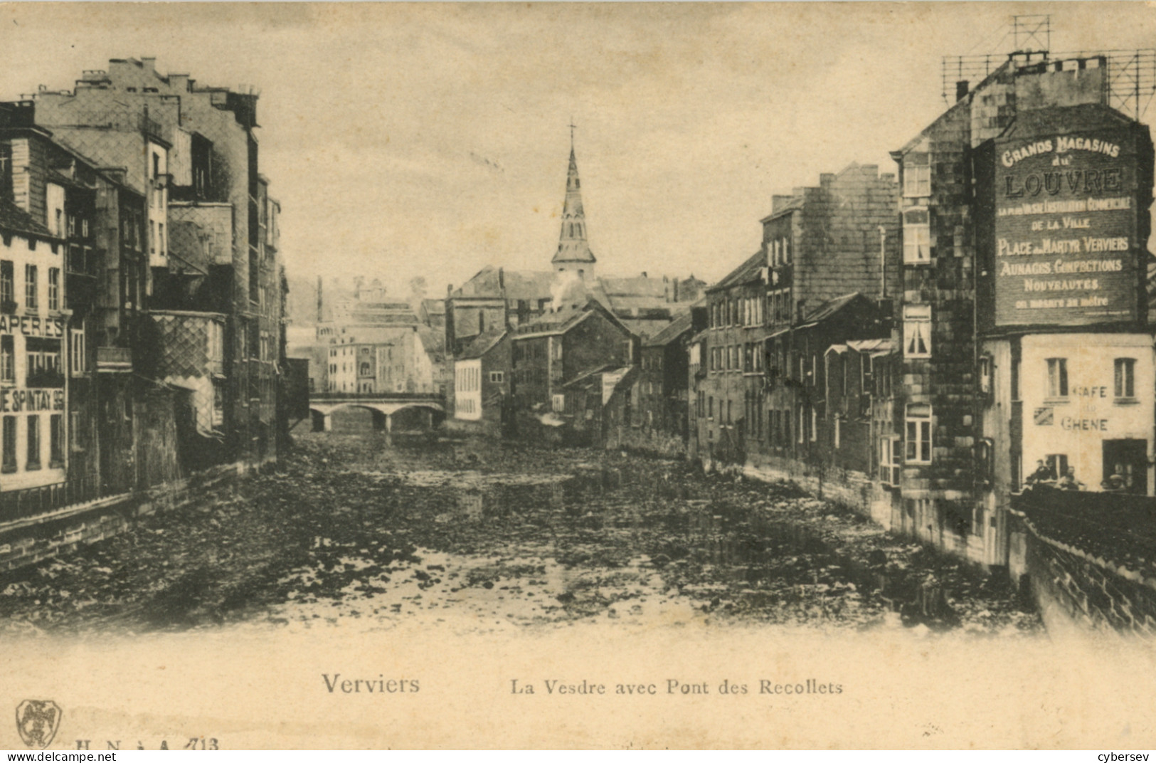 VERVIERS - La Vesdre Avec Pont Des Recollets - Grand Magasin Du Louvre - Verviers