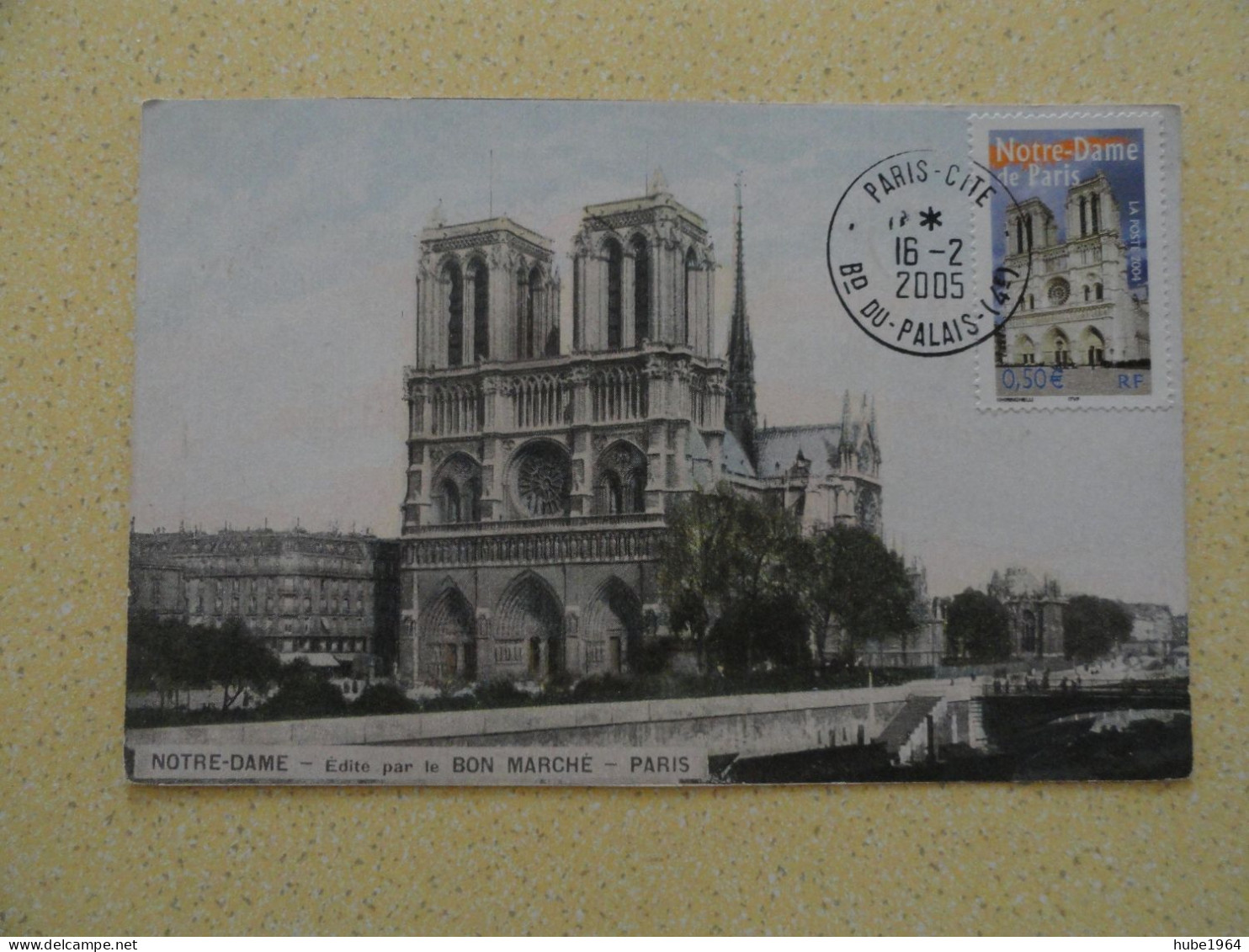 CARTE MAXIMUM CARD CATHEDRALE NOTRE DAME DE PARIS SUR CPA OBL ORD PARIS CITE FRANCE - Eglises Et Cathédrales