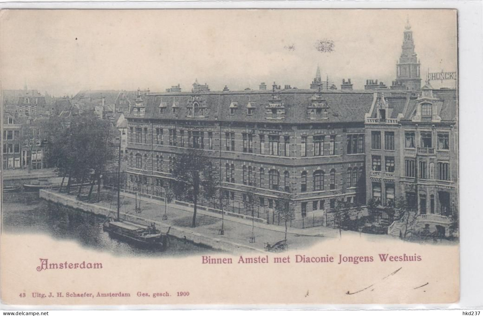 Amsterdam Binnen Amstel Met Diaconie Jongens Weeshuis Amstel 1 # 1901    1744 - Amsterdam