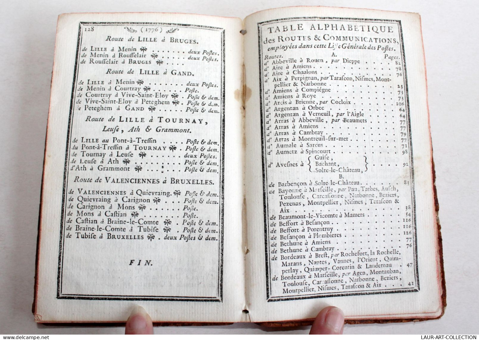 LISTE GENERALE DES POSTES DE FRANCE POUR L'ANNEE 1776 DRESSÉ PAR TURGOT, JAILLOT / ANCIEN LIVRE XVIIIe SIECLE (2603.53) - 1701-1800