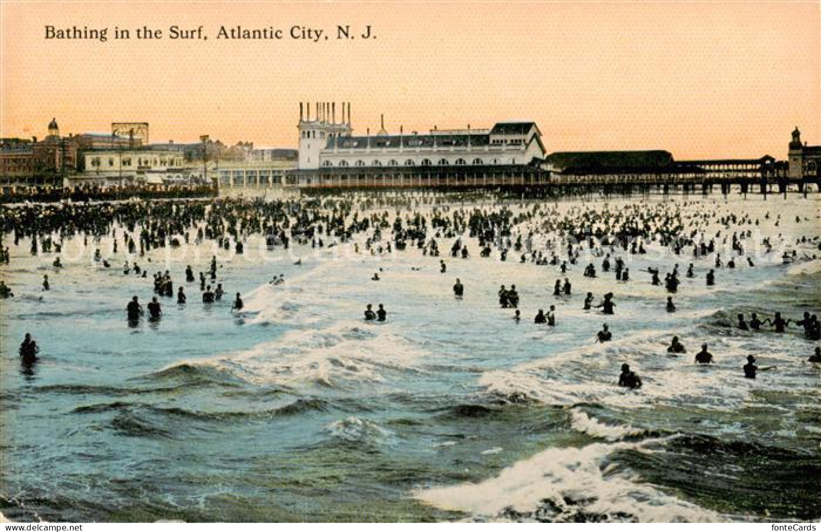 73831438 Atlantic_City_New_Jersey Bathing In The Surf - Andere & Zonder Classificatie