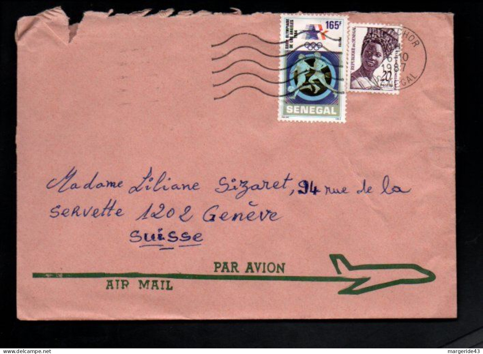 SENEGAL AFFRANCHISSEMENT COMPOSE LETTRE POUR LA FRANCE 1987 - Sénégal (1960-...)