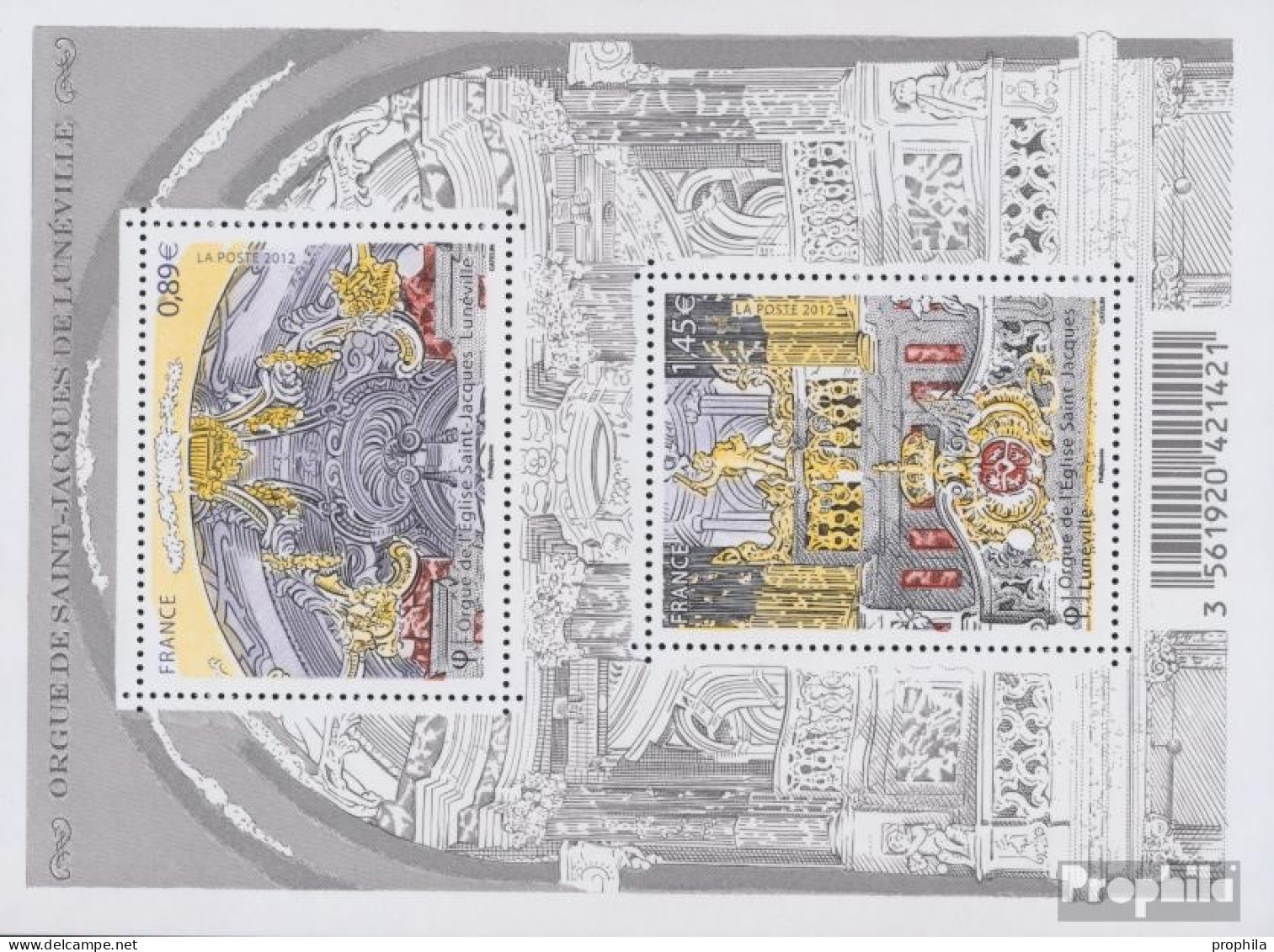 Frankreich Block213 (kompl.Ausg.) Postfrisch 2012 Orgel Der St. Jakobus Kirche - Unused Stamps