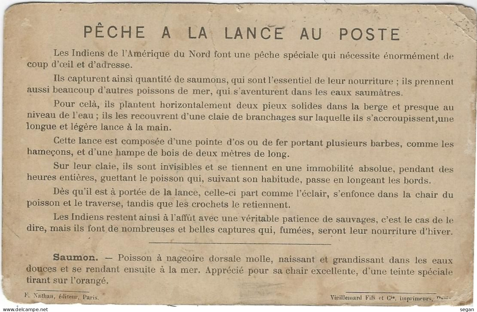 PECHE   A LA LANCE AU POSTE - Pêche