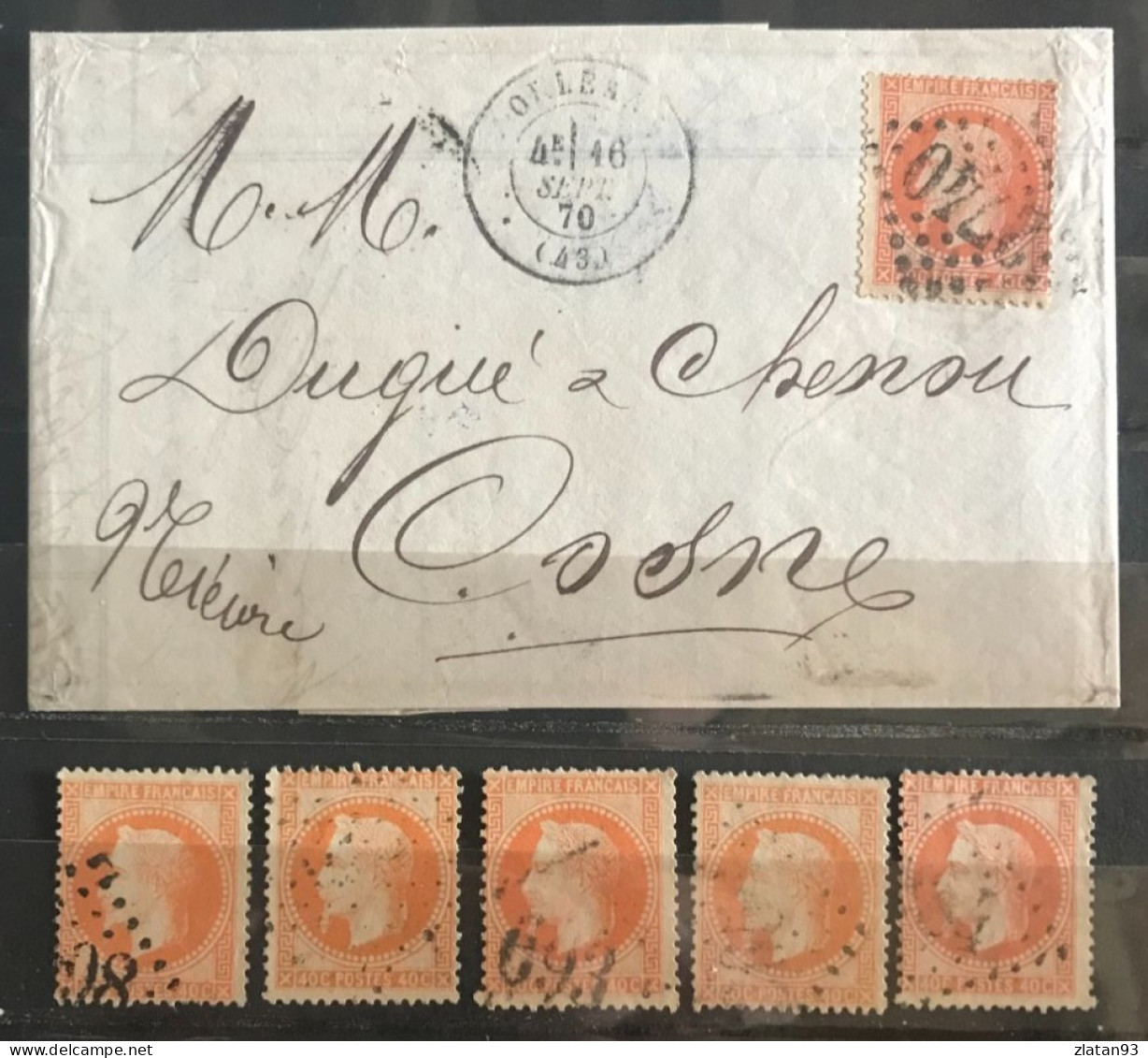 LOT NAPOLEON N°31 30c Orange TIMBRES + LETTRE AVEC CORRESPONDANCE - 1863-1870 Napoléon III. Laure