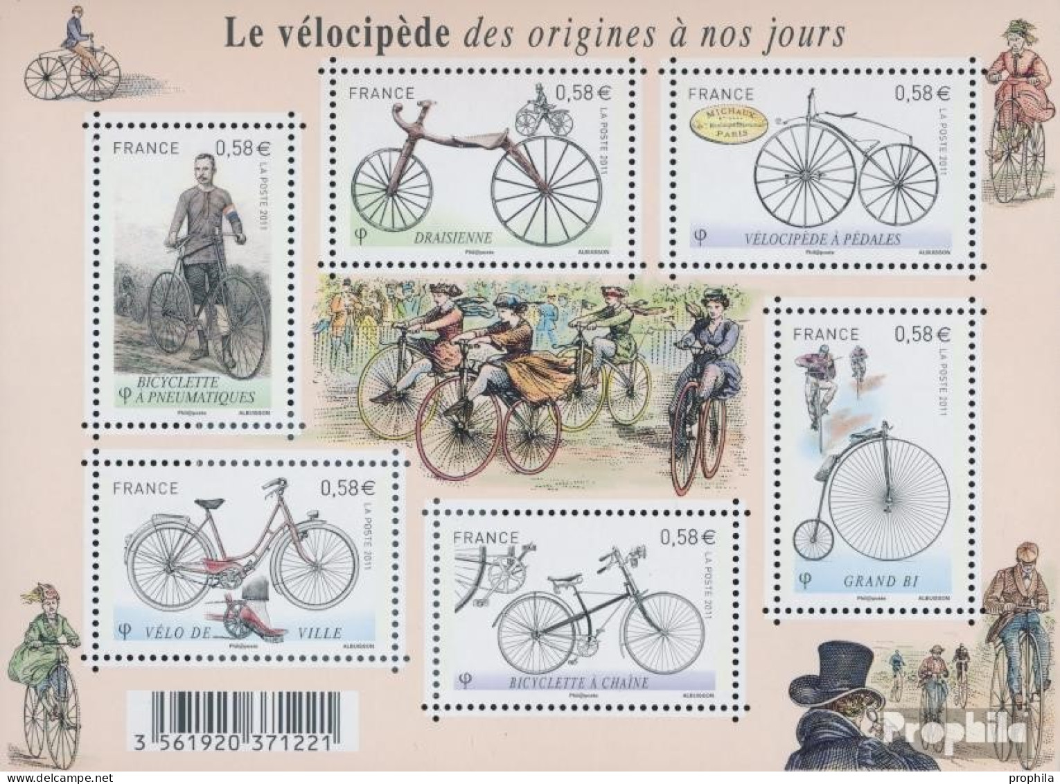 Frankreich Block153 (kompl.Ausg.) Postfrisch 2011 Geschichte Des Fahrrades - Unused Stamps