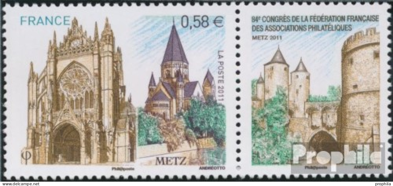 Frankreich 5128Zf Mit Zierfeld (kompl.Ausg.) Postfrisch 2011 Metz - Unused Stamps