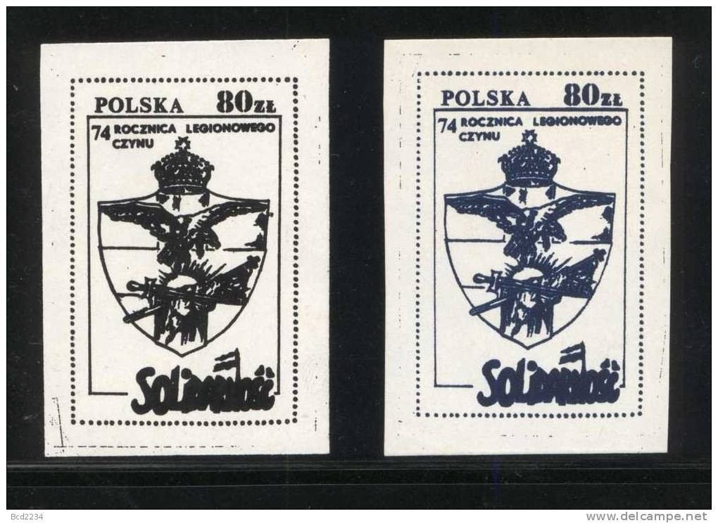 POLAND SOLIDARNOSC (POCZTA SOLIDARNOSC) 1988 74TH ANNIV OF POLISH LEGIONS LEGIONY SET OF 4 (SOLID0301/0614) - Solidarnosc-Vignetten