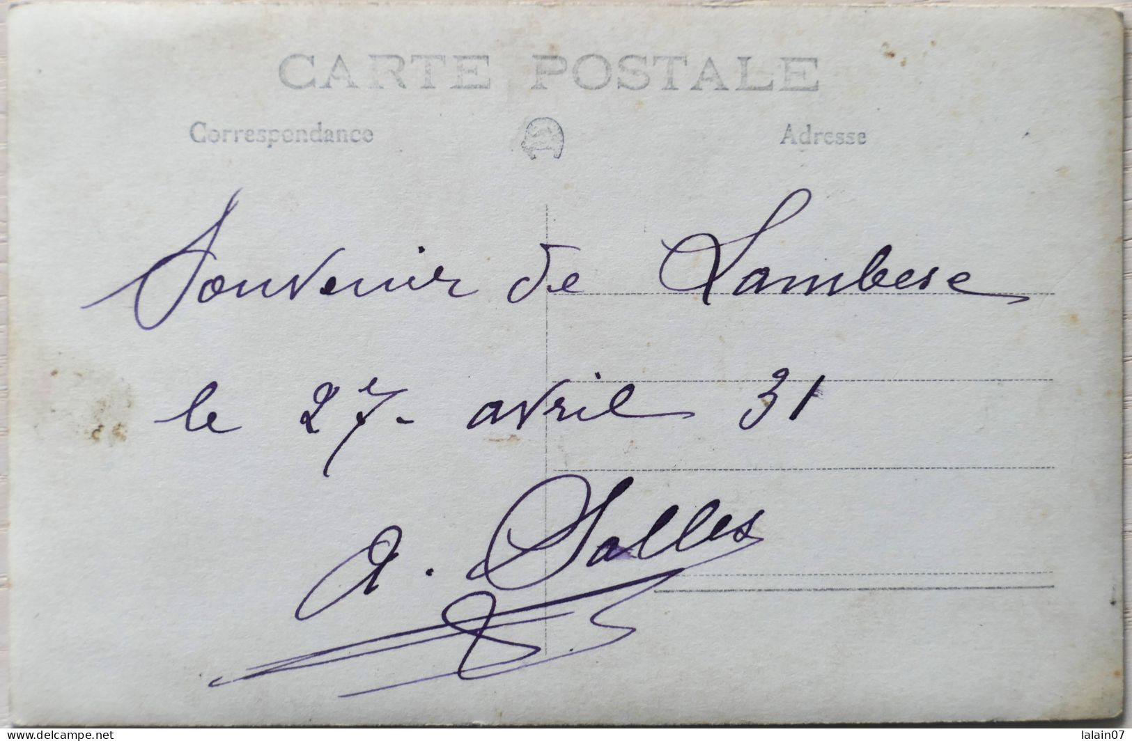 C. P. A. : 13 : Souvenir De LAMBESC , 27 Avril 1931 : Magasins "PHOTOGRAPHIE" " Auguste COIFFEUR", Animé - Lambesc